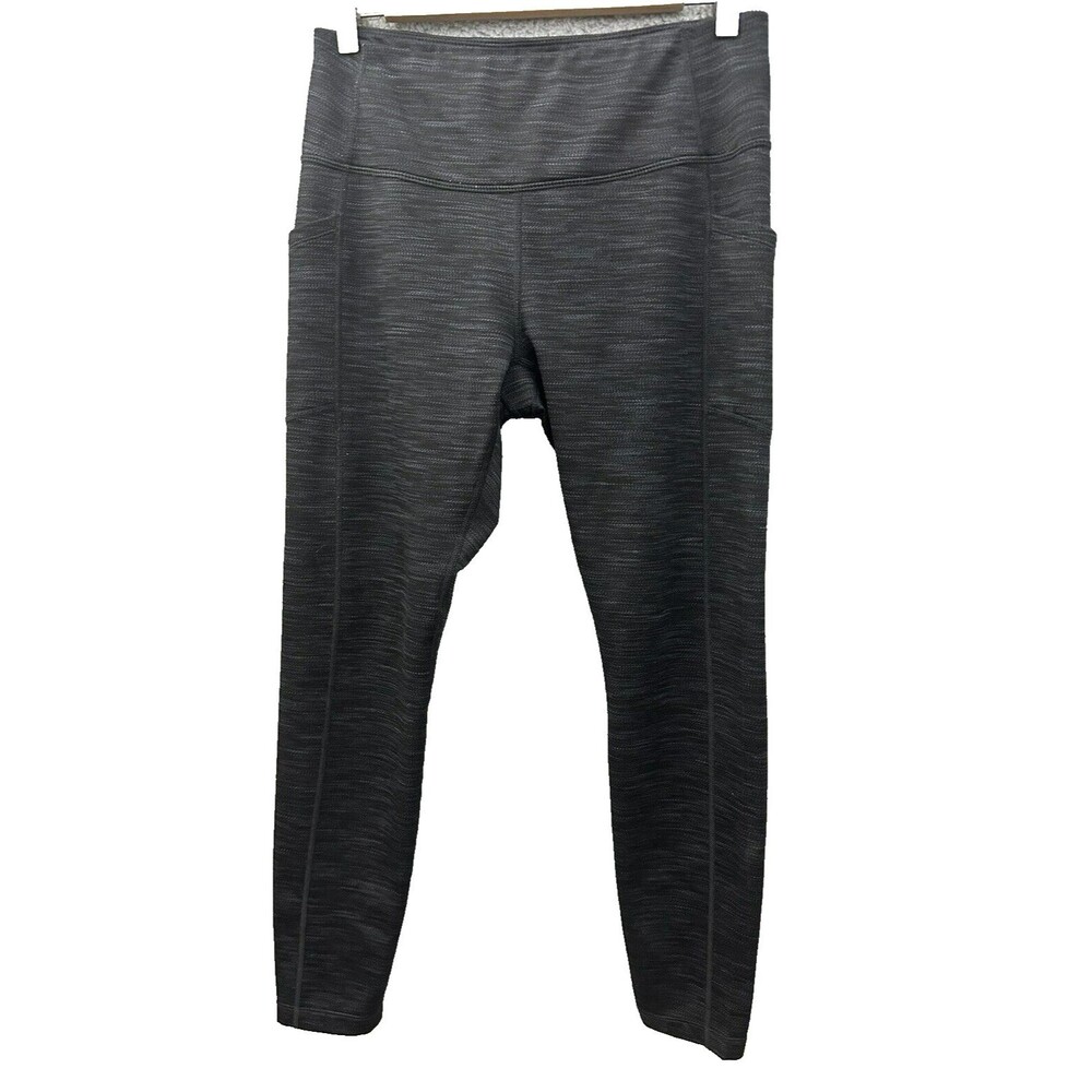 Mondetta Size Med Performance Luxury Lined Heathered Gray/Black Leggings